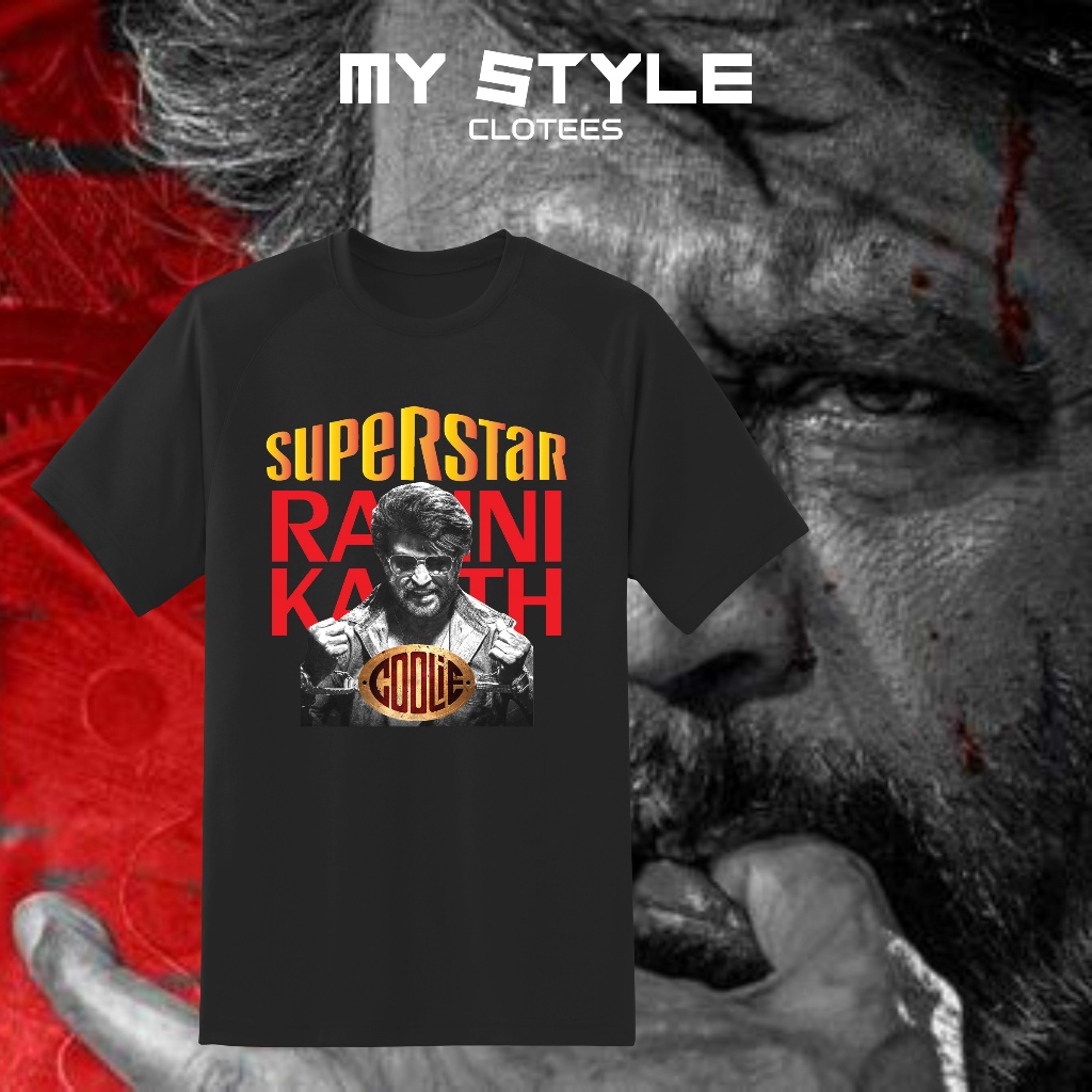 Coolie Rajini Kanth Super Star เสื้อยืด Unisex Cotton 100%/Baju Rajinikanth Super Star