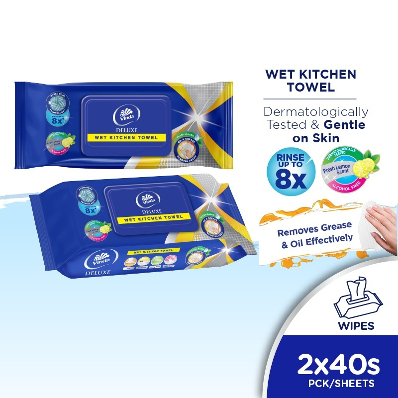 Vinda Deluxe Kitchen Wipes (40s หรือ 2 x 40s)