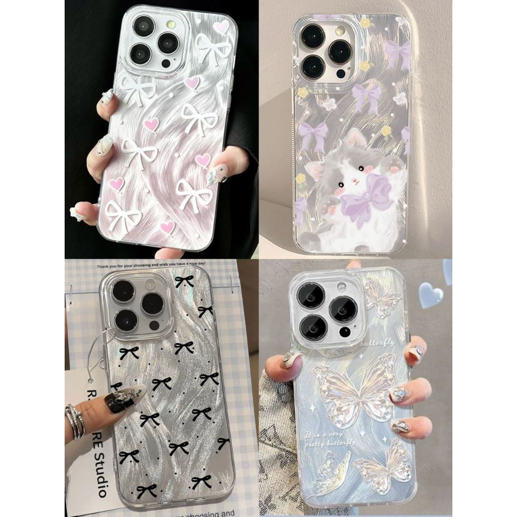 HUAWEI HONOR X7D X9A X9B X9C X9C X9D SMART 90 400 SMART ริบบิ้นผีเสื้อแมวเลเซอร์คลื่นน้ําเคสโทรศัพท์