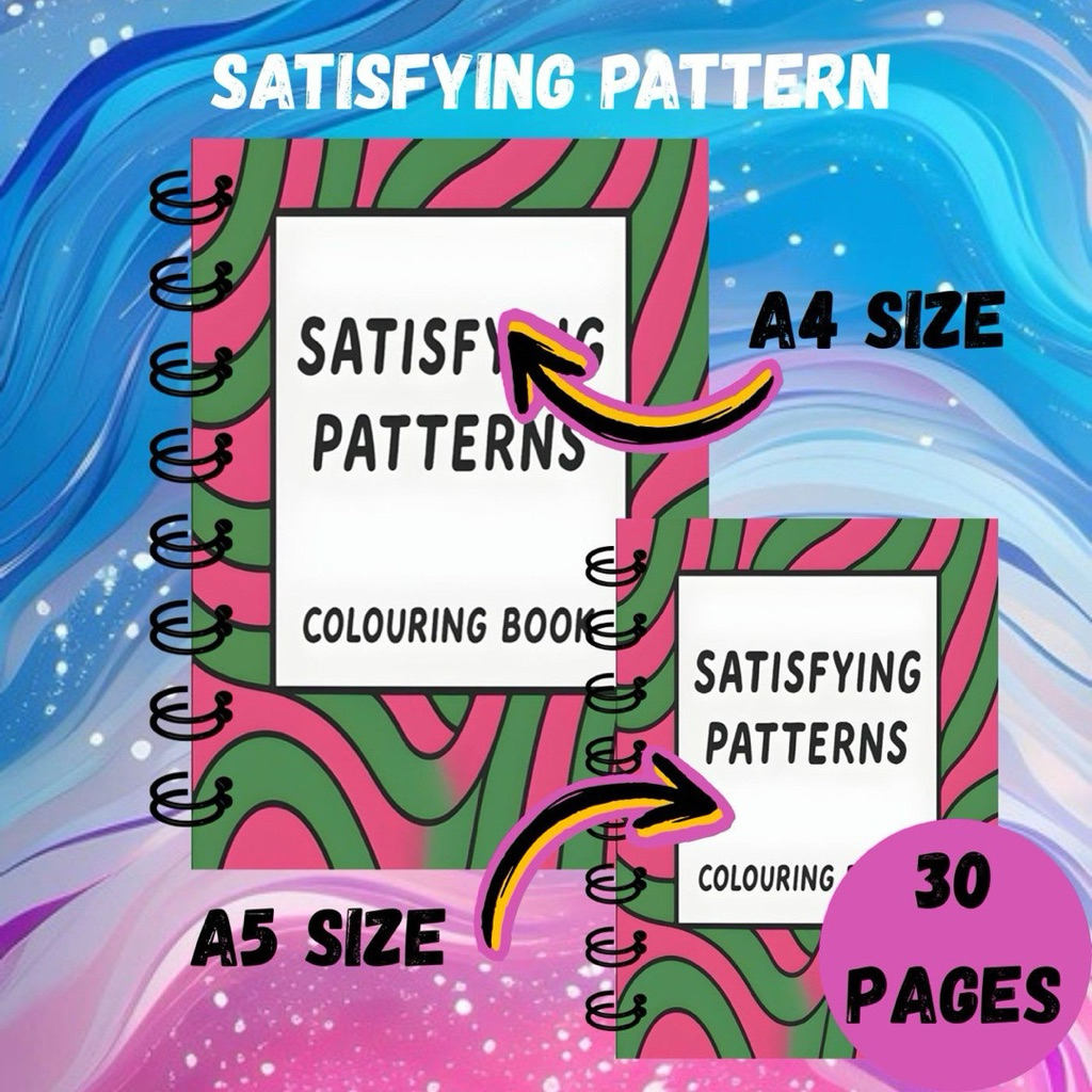 SATISFYING PATTERN - สมุดระบายสีสําหรับเด็ก วัยรุ่น และผู้ใหญ่ สมุดระบายสี A5/A4