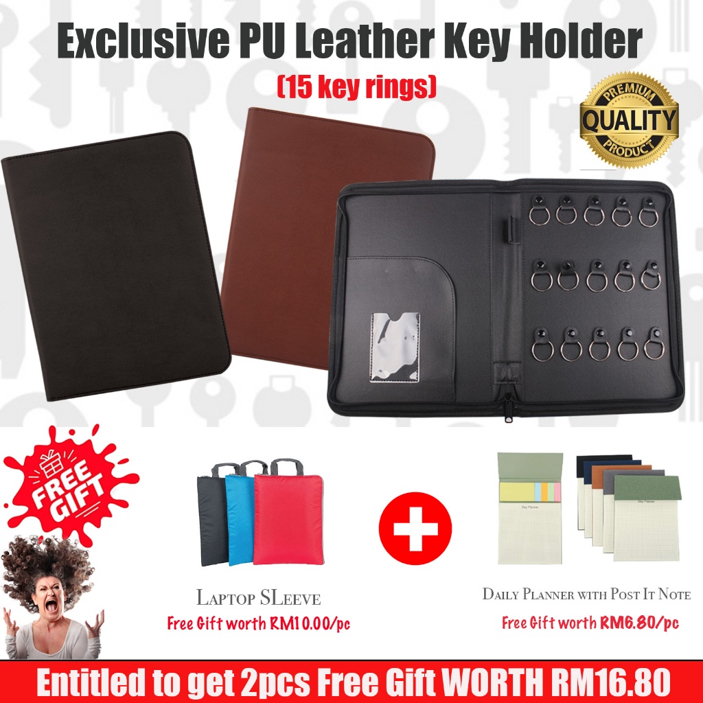 โฟลเดอร์กุญแจหนัง PU สุดพิเศษ/โฟลเดอร์กุญแจบ้านใหม่ + คุ้มค่าถึง RM165.30