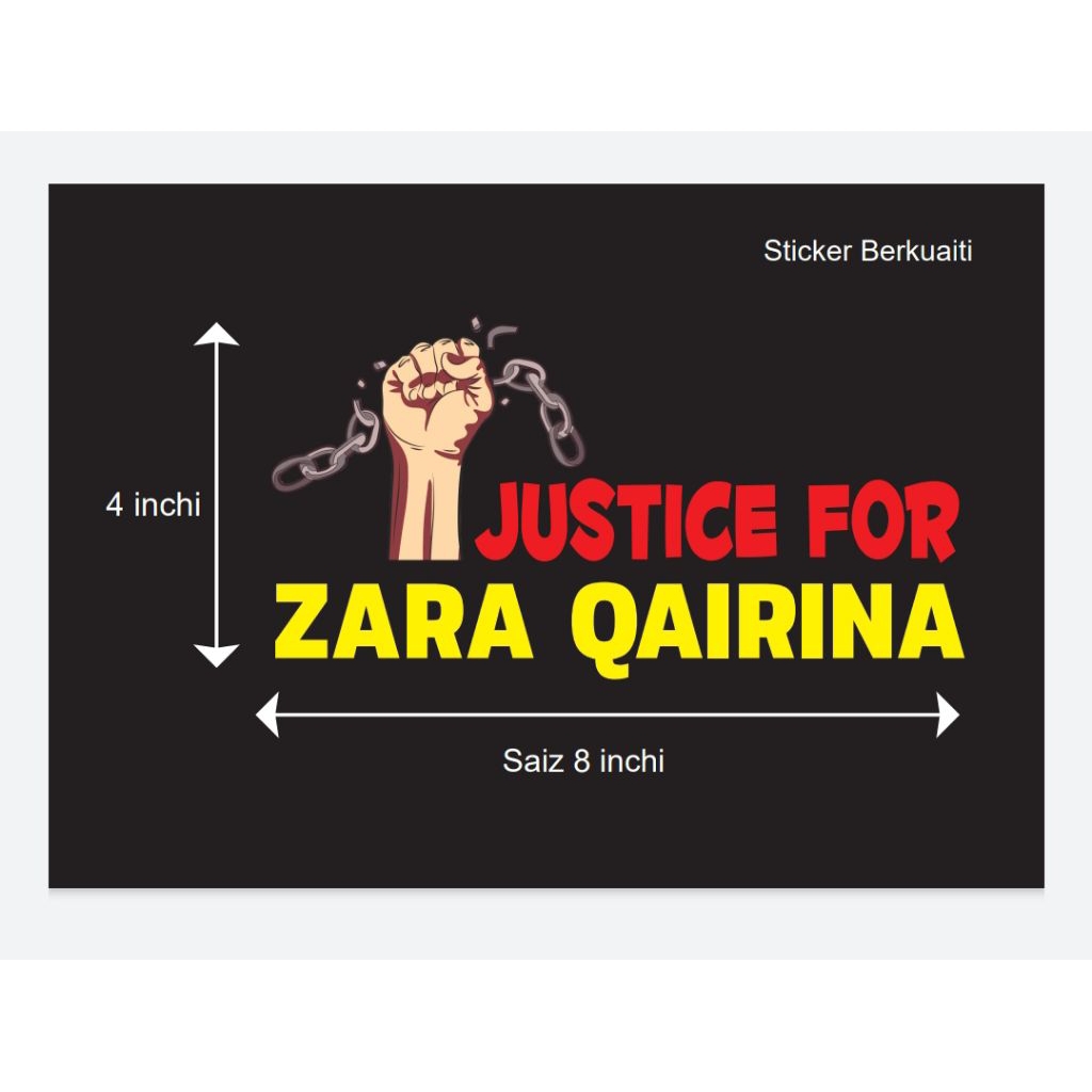 สติ๊กเกอร์ JUSTICE สําหรับ ZARA QAIRINA (UVDTF)