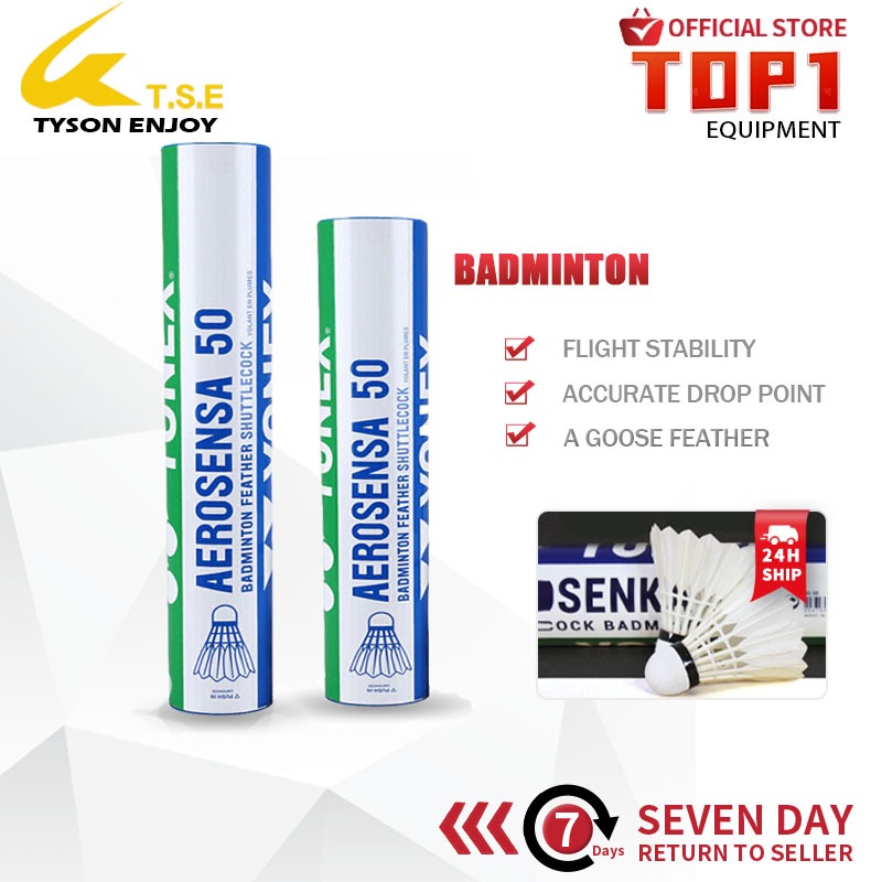 ลูกขนไก่ Yonex AS-50 (12 ชิ้น) สําหรับการแข่งขัน FIVB ได้รับการอนุมัติขนห่านแบดมินตัน