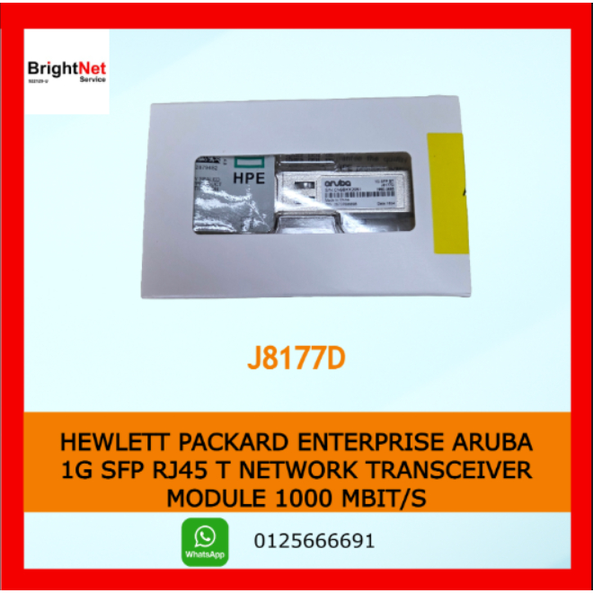 J8177D Aruba เข้ากันได้กับ 1G SFP RJ45 T 100m Cat5e Transceiverr