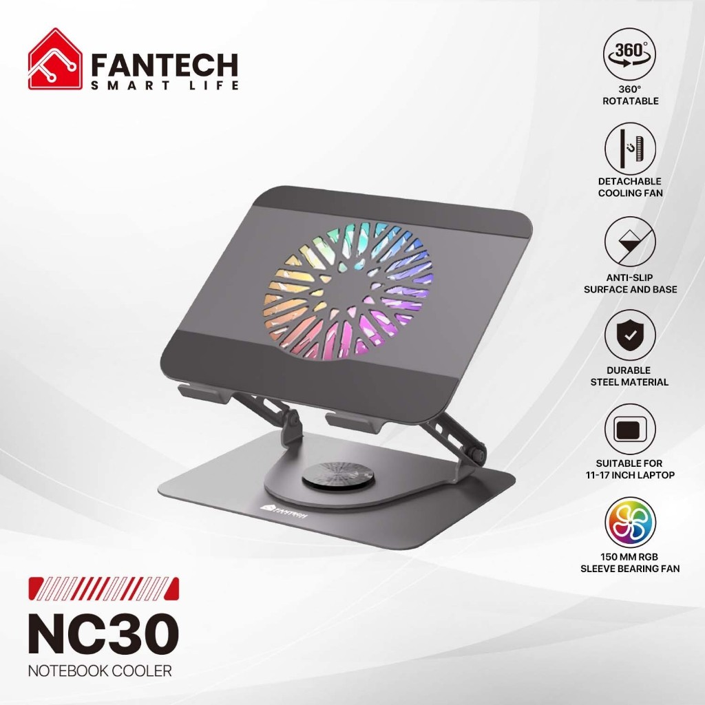 FANTECH NC30 NOTEBOOK COOLER พร้อมหมุนได้ 360 องศา