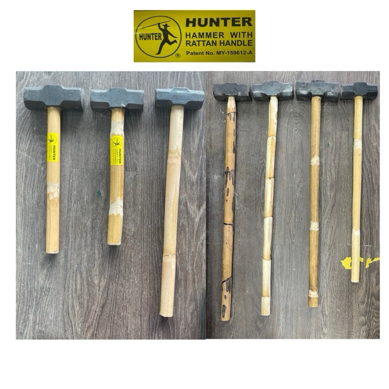 SLEDGE HAMMER WITH RATTAN HANDLE TUKUL BESI ~2LB 3LB 4LB 6LB 8LB 10LB 12LB