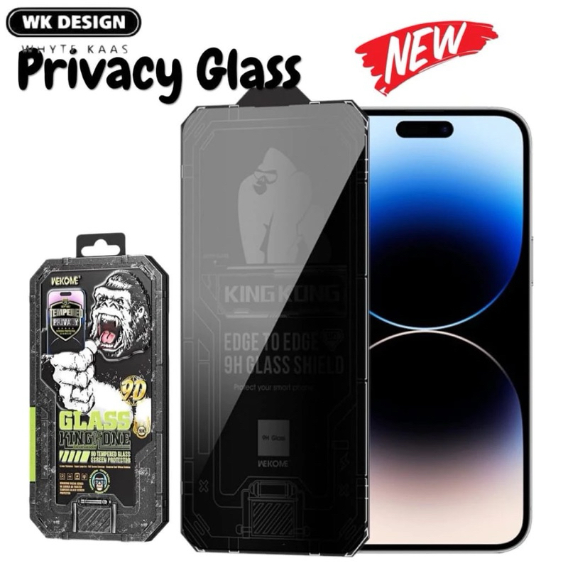 WK  King Kong 9D Curved Privacy Tempered Glass Film Screen Protector for XR/11/XS/11PROMAX/12PRO/13P