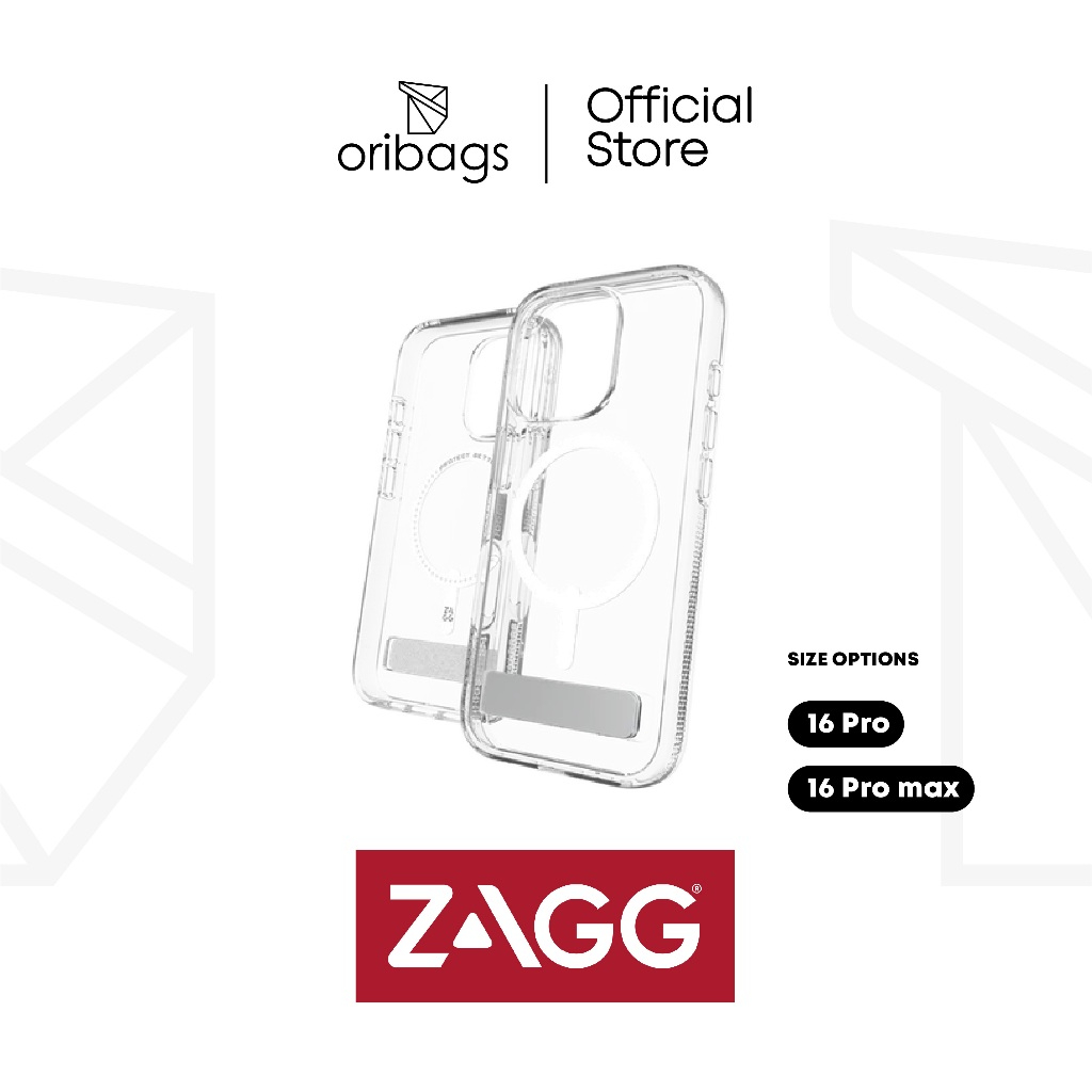 ZAGG Crystal Palace Snap Case สําหรับ iP16 Series พร้อมขาตั้ง - แบบใส