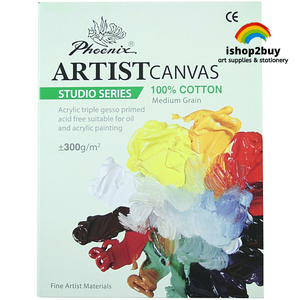 Phoenix Studio Series Artist Canvas 100% Cotton Medium Grain Acrylic Triple Geso-Primed Canvas