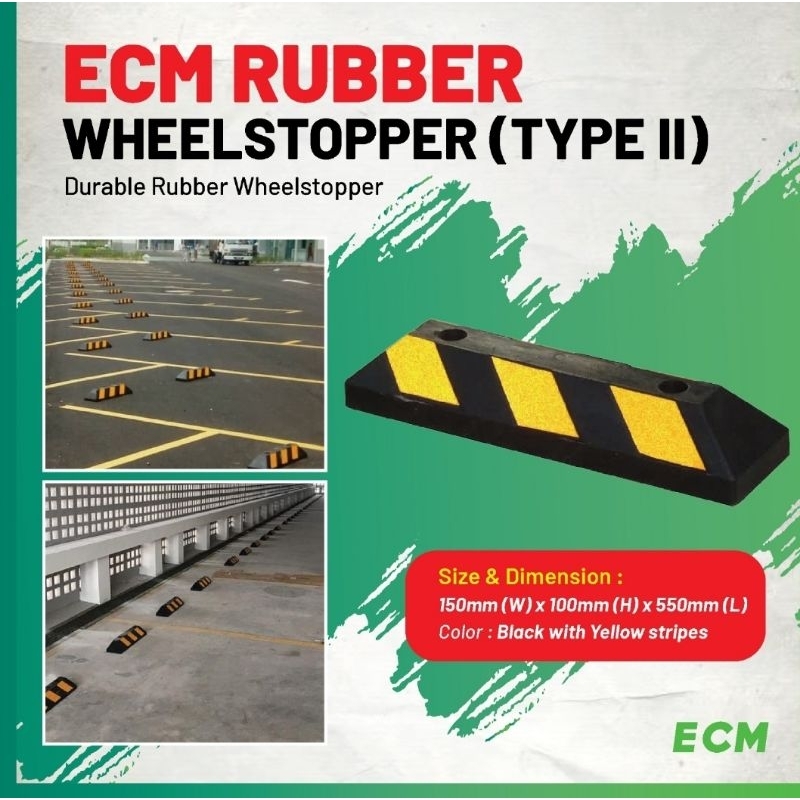 คุณภาพสูง / DURABLE RUBBER WHEELSTOPPER / WHEEL STOPPER / TYRE STOPPER / CAR STOPPER / PARKING BLOCK