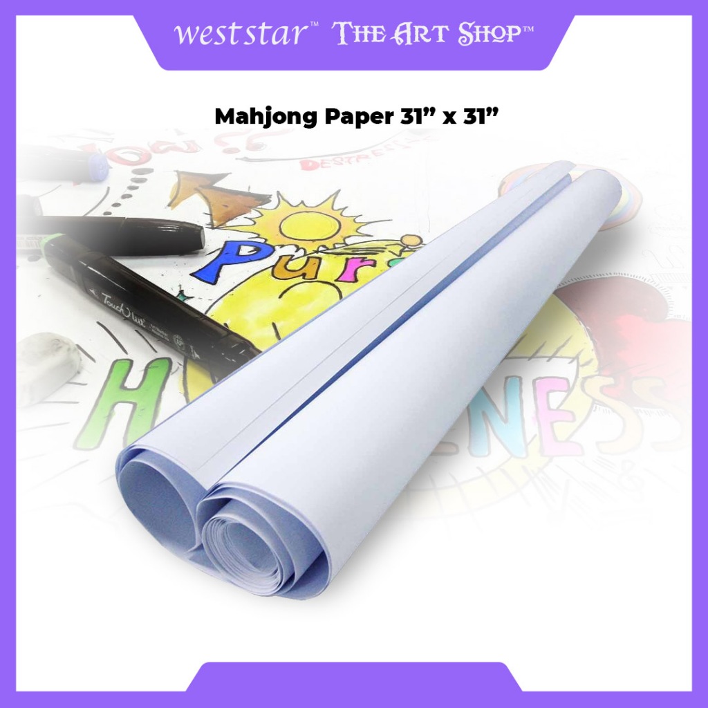 [WESTSTAR] กระดาษไพ่นกกระจอก / กระดาษไพ่นกกระจอกสีขาวอเนกประสงค์ 31" x 31" 50gm