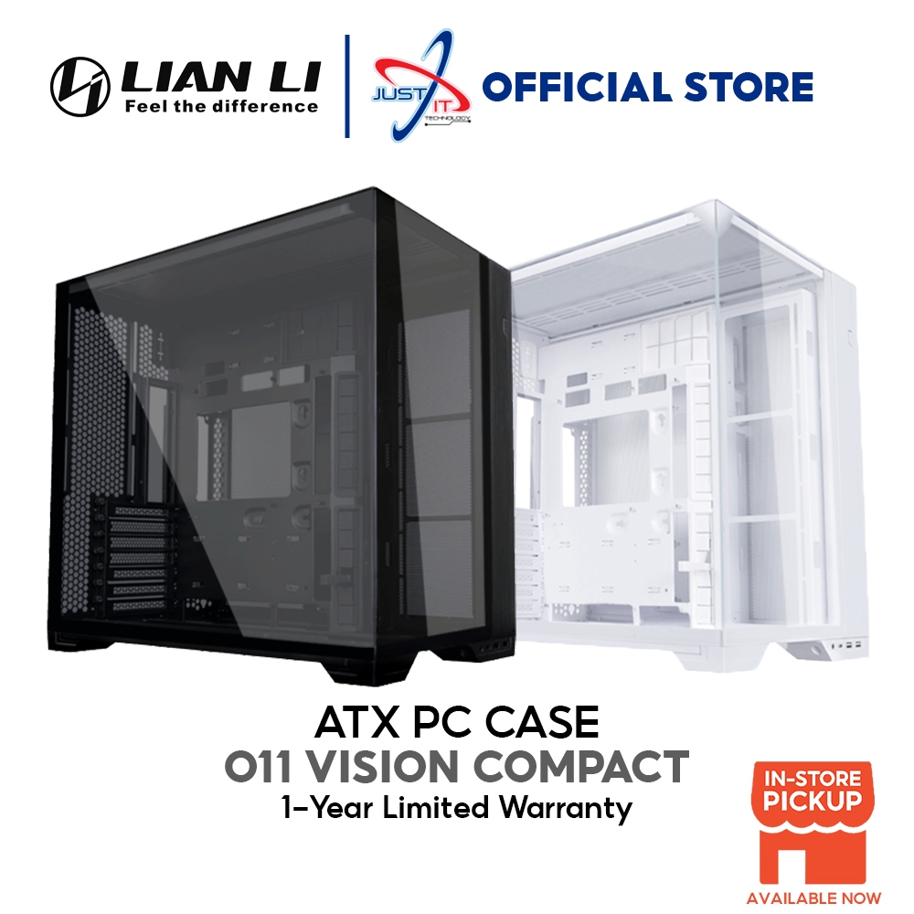 Lian Li O11 Vision Compact TG ATX PC Case - สีดํา/ขาว