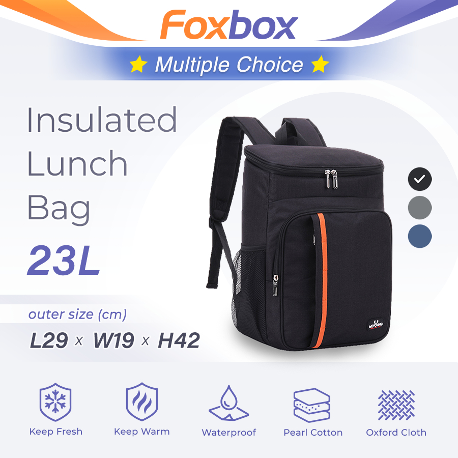 FOXBOX 23L Thermal & Cooler Shoulder Bagpack / Insulated Thermal Shoulder Backpack / กระเป๋าสะพายกัน