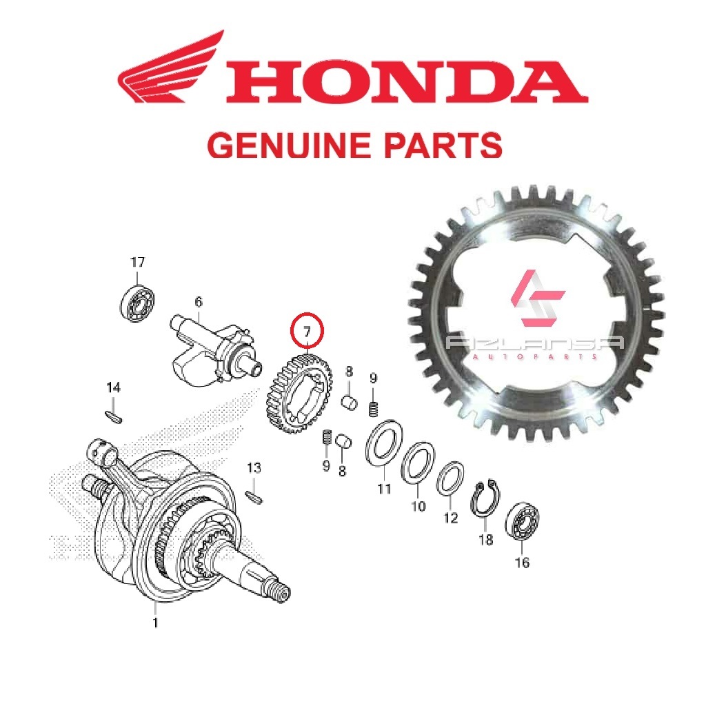 Gear C Balancer Driven 43T ( 13424-K45-NA0 ) RS150R V2 V3, RS-X V1 V2 & CBR150R 💯 ฮอนด้า