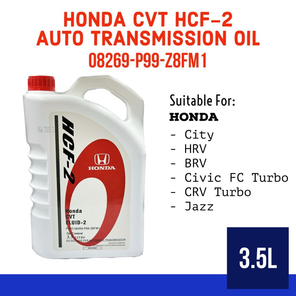 H ONDA CVT MINYAK GEAR HCF-2 (3.5L) (08269-P99-Z8FM1) – CITY / HRV / BRV / CIVIC / JAZZ / CRV GEAR O