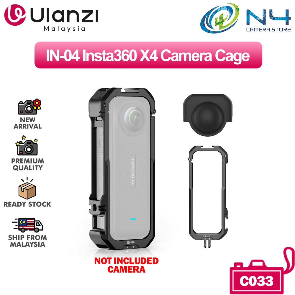 Ulanzi IN-04 Insta360 X4 กรงกล้อง Insta360 โหมดแนวนอนแนวตั้ง GoPro Mount C033