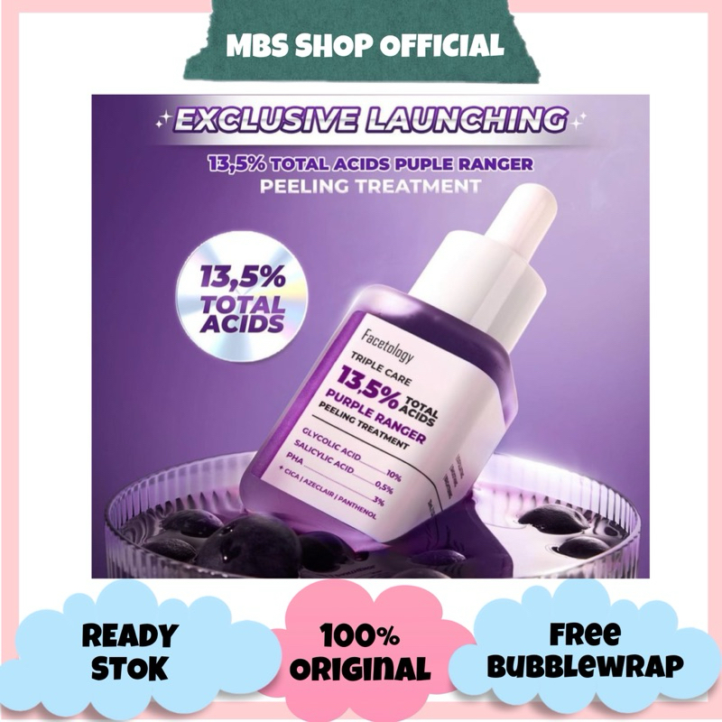 Facetology Triple Care 13.5% Total Acids Purple Ranger Peeling Treatment ประกอบด้วยไกลโคลิค แอส ขัดผ
