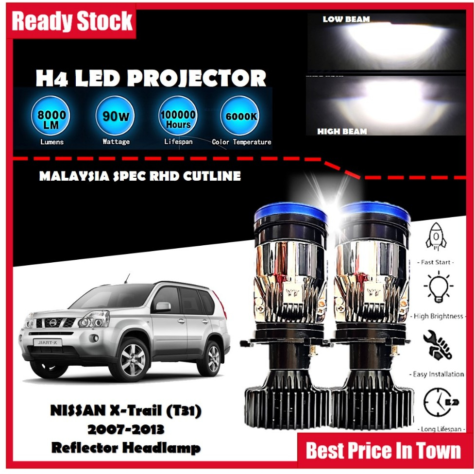 Nissan X-TRAIL (T31) 2007-2013 (REFLECTTOR HEADLAMP) ไฟหน้า Lampu LED Kereta รถ LED Mini โปรเจคเตอร์