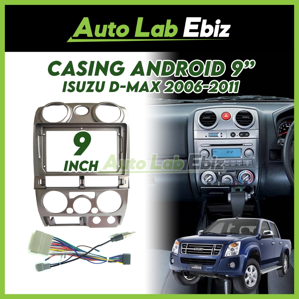 ISUZU D-MAX DMAX 2006-2011 (Round Air-Cond) ปลอกเครื่องเล่น Android 9" นิ้ว พร้อมปลั๊กไฟ