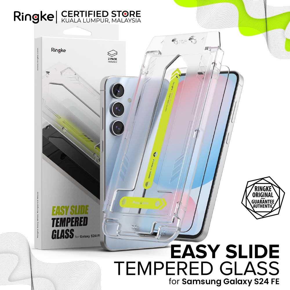RINGKE EASY SLIDE TEMPERED GLASS Zero Changes Failure Samsung Galaxy S24 FE (2-Pack) กระจกนิรภัยแบบเ