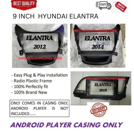 ANDROID PLAYER CASING สําหรับ HYUNDAI ELANTRA 2012 – 2013, 2014 - 2017, 2018