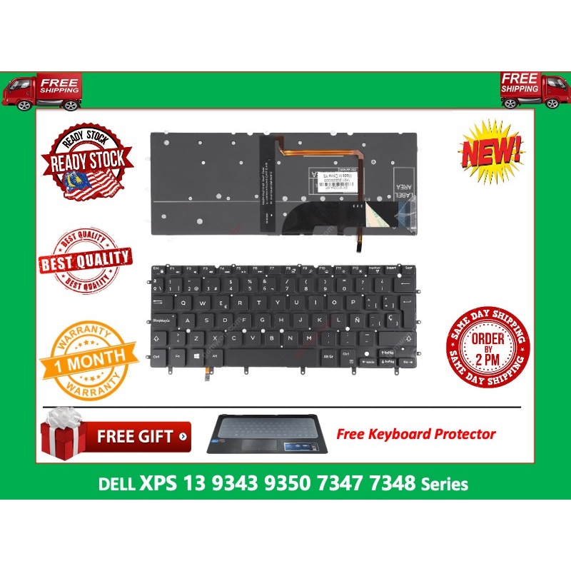 Dell XPS 13 9343 9350 9360 7347 7348 SP 07DT14 NSK-LSOBN-0A 97.P6N81.D0A NSK-LS0BN 9Z.P6N81.แป้นพิมพ