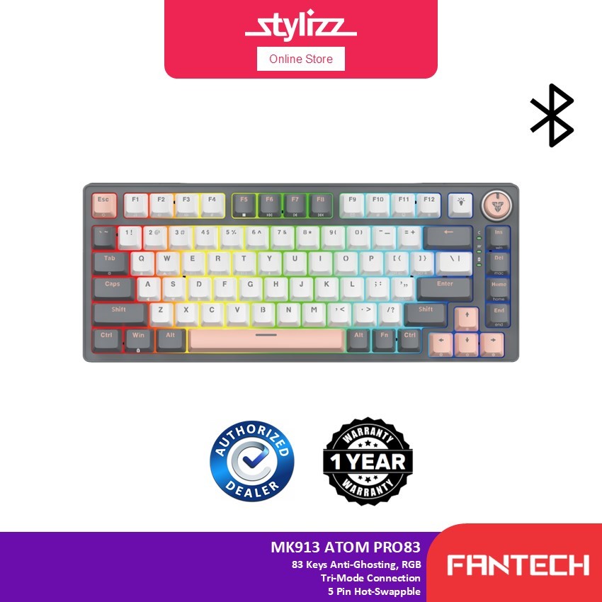 FANTECH MK913 ATOM PRO83 WIRELESS GAMING MECHANICAL KEYBOARD - STELLAR EDITION (STURN) - 83 KEYS ANT