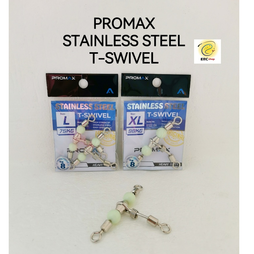PROMAX สแตนเลส T-Swivel Heavy Duty น้ําเค็ม SW ตกปลา A127-06 Spreader T หมุน JK Janker Pro Max ตะขอต