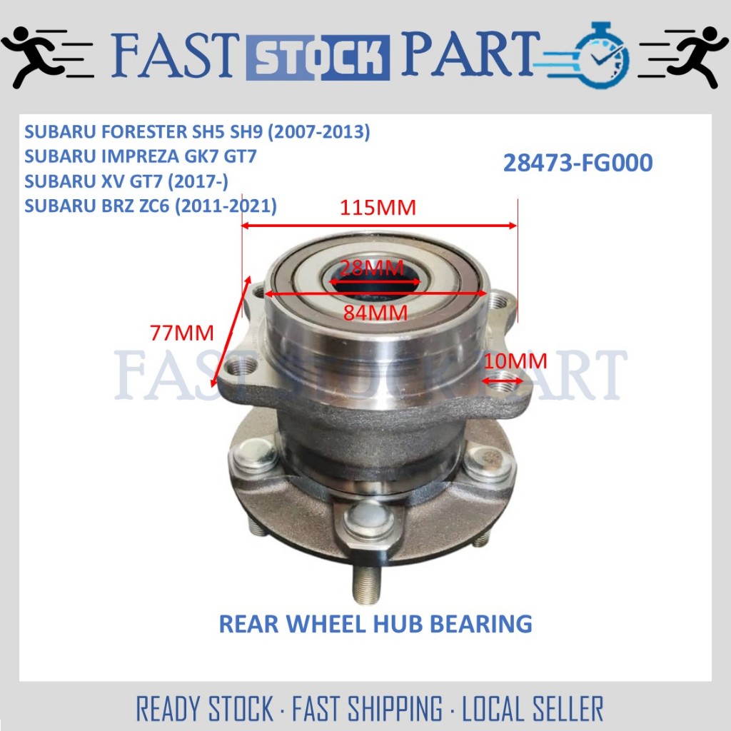 1PC REAR WHEEL BEARING - 283-FG000 SUBARU FORESTER SH5 SH9 /IMPREZA GK7 GT7/ XV GT7 /BRZ ZC6