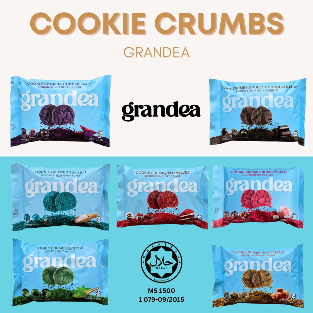 Grandea Cookie Crumbs เกลือทะเล 454g | กํามะหยี่สีฟ้า | ได้รับการรับรองจากฮาลาล - รูปที่ 2