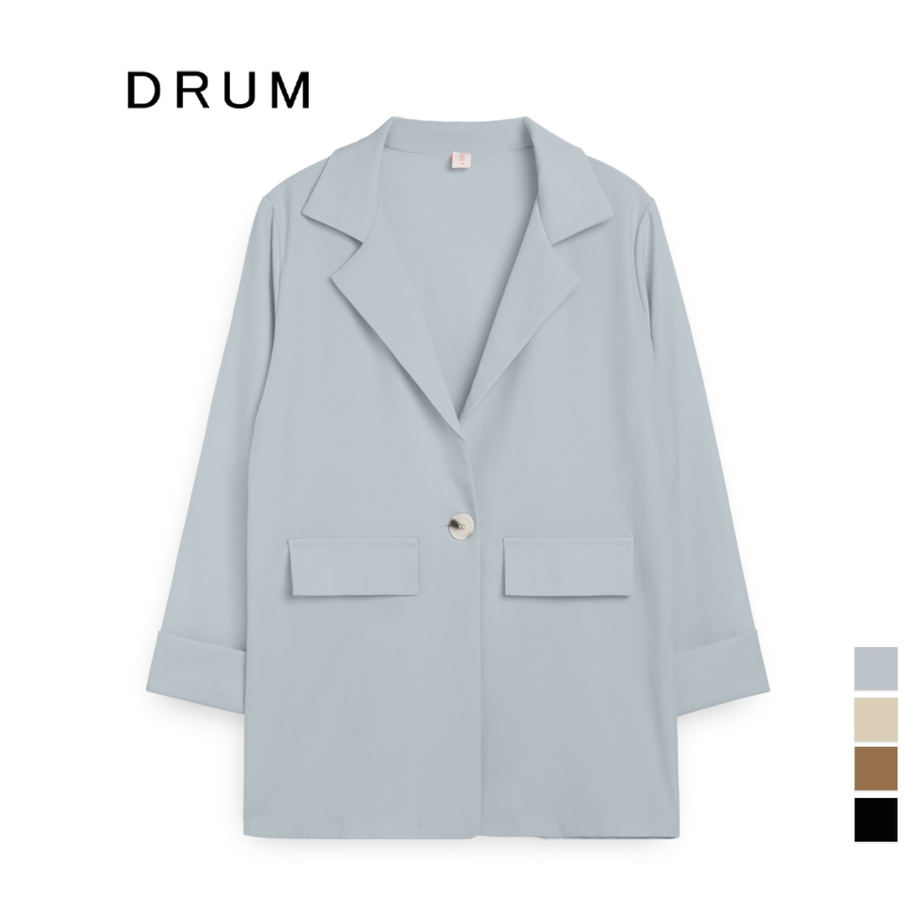 Casual Pocket Blazer- Blue/Khaki/Black/Beige