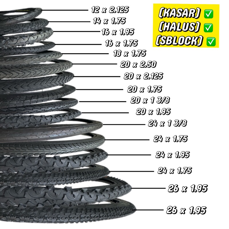 BICYCLE TIRE TAYAR BASIKAL 12 14 16 20 24 26 27 29INCH MTB BMX