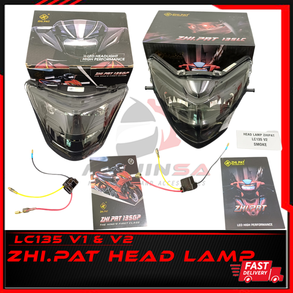 YAMAHA LC135 V1 V2 LAMPU DEPAN HEADLAMP HEAD LIGHT Unit Assy DC 12V SMOKE 135LC V1 V2 LC 135 V1 V2