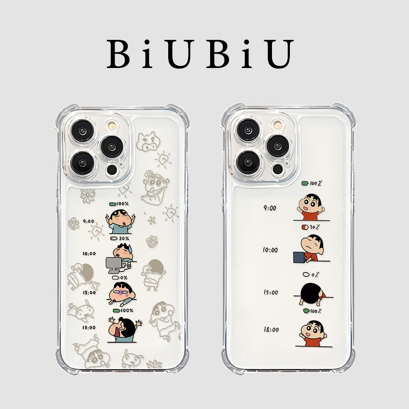 เข้ากันได้กับ iphone 17 16 Pro Max 15 Casing Crayon Shin-chan Daily Status List 11 12 13 14 Pro 7 8 