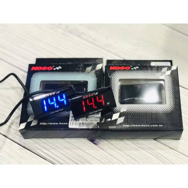 VOLT METER 12V 24V DIGITAL LED DISPLAY รถรถจักรยานยนต์ LORRY 12V-150V VOLTAGE กันน้ํา KOSO