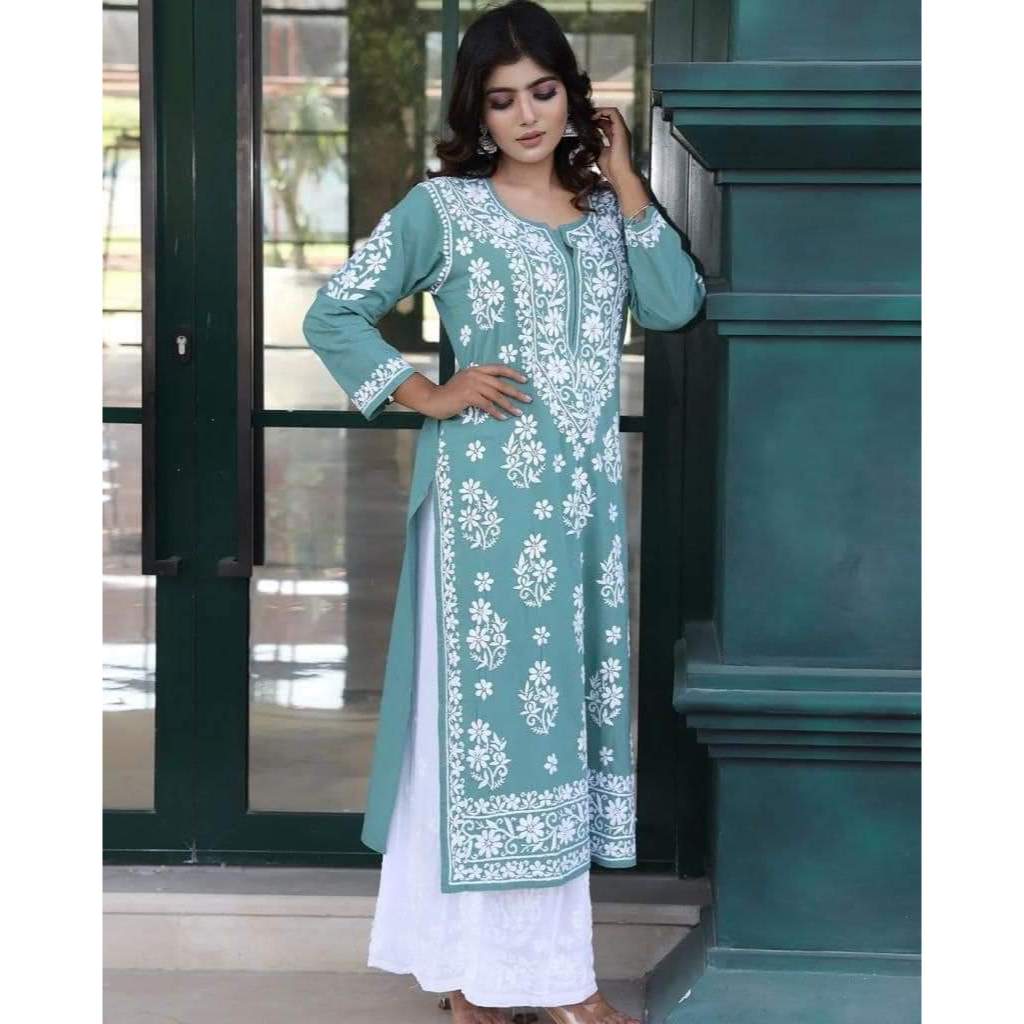 "ชุดRayon พร้อมเสื้อและเย็บปักถักร้อย Shalwar Fully