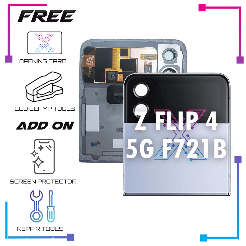 จอแสดงผล LCD ภายนอกสําหรับ SAMSUNG Z FLIP 4 5G F721B