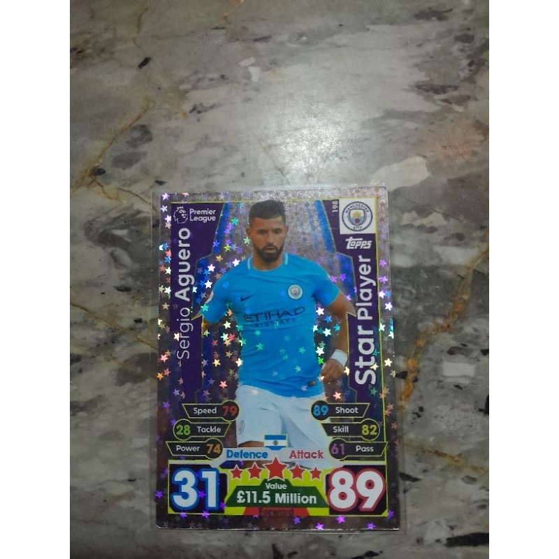 เครื่องเล่นดาว Sergio Aguero - แมนซิตี้ (198) 17/18