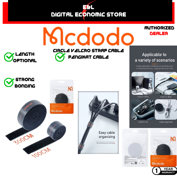 MCDODO Cable Organizer สาย USB Winder สําหรับ iP Micro USB Type C คลิปสายเคเบิล Office Desktop Manag