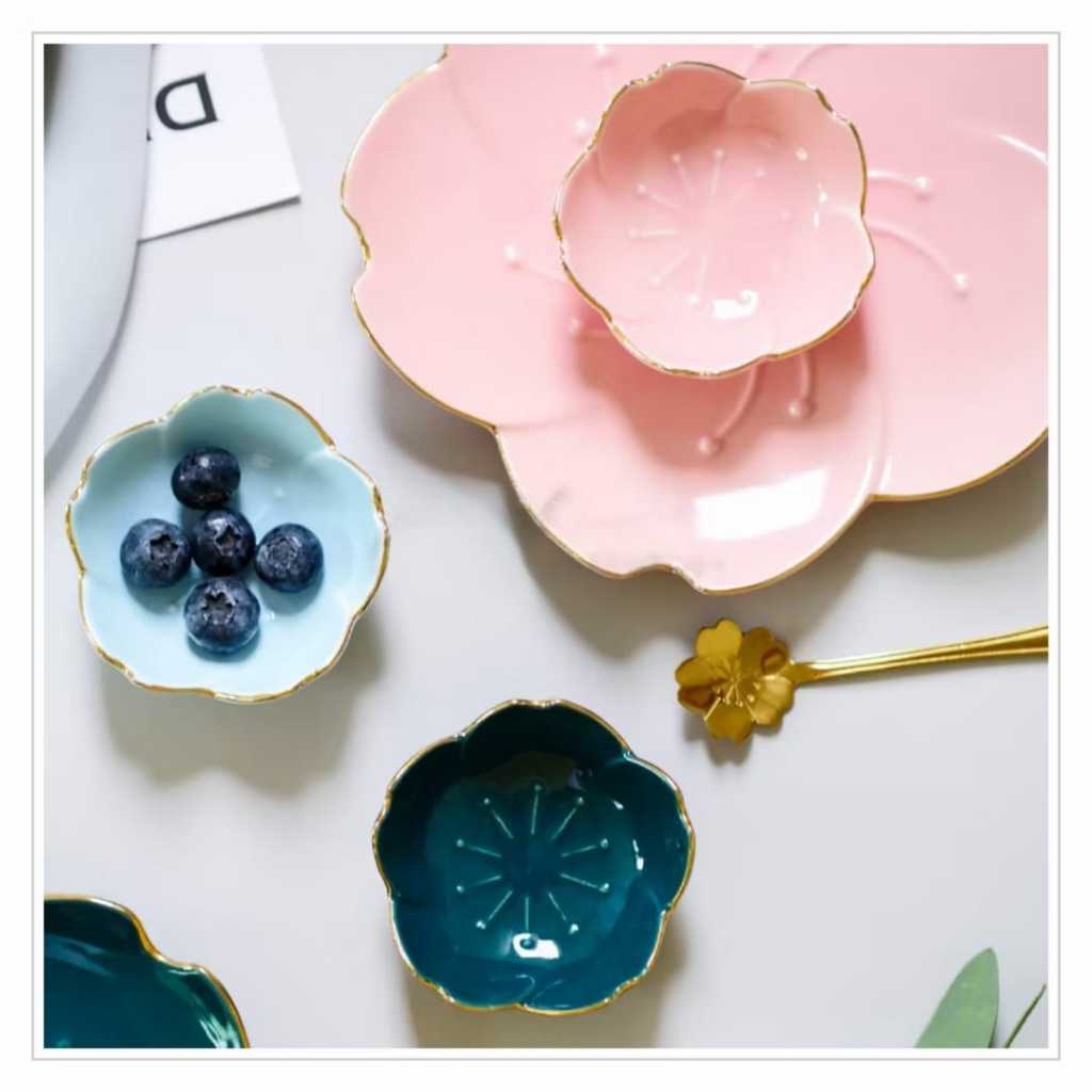 Sakura Ceramic Set ชามและจาน ดอกไม้套装盘