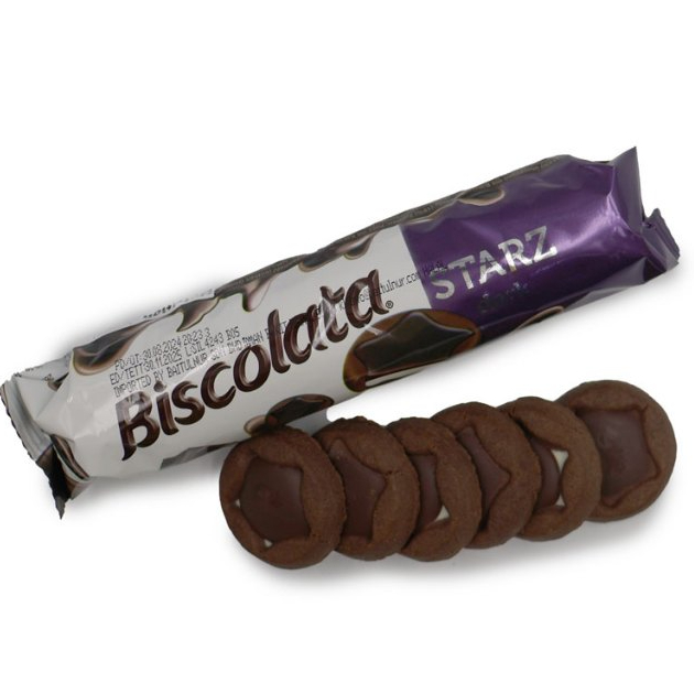 BISCOLATA STARZ dark , Bitter Chocolate Coated Biscuit Milk cream 88g {1PC , 3PCS , 6PCS} Delightful