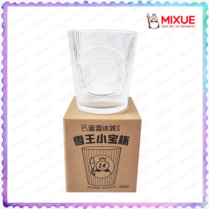 MIXUE Glass Transparent Food Grade ถ้วยเครื่องดื่มน้ํา แก้ว Snowking สินค้า 雪城边王 ถ้วยเล็ก แก้วกิน แก