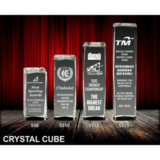 CRYSTAL PAPERWEIGHT, CRYSTAL CUBE TROPHY ICC