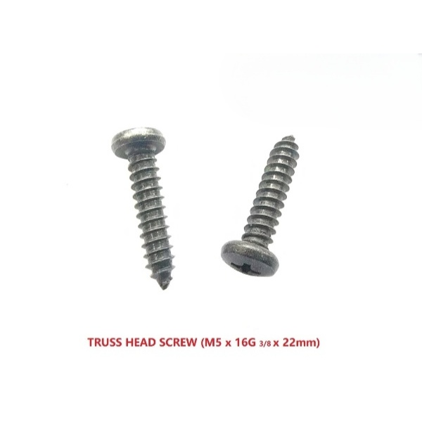 10PCS TRUSS HEAD SCREW (M5 x 16G 3/8 x 22mm)