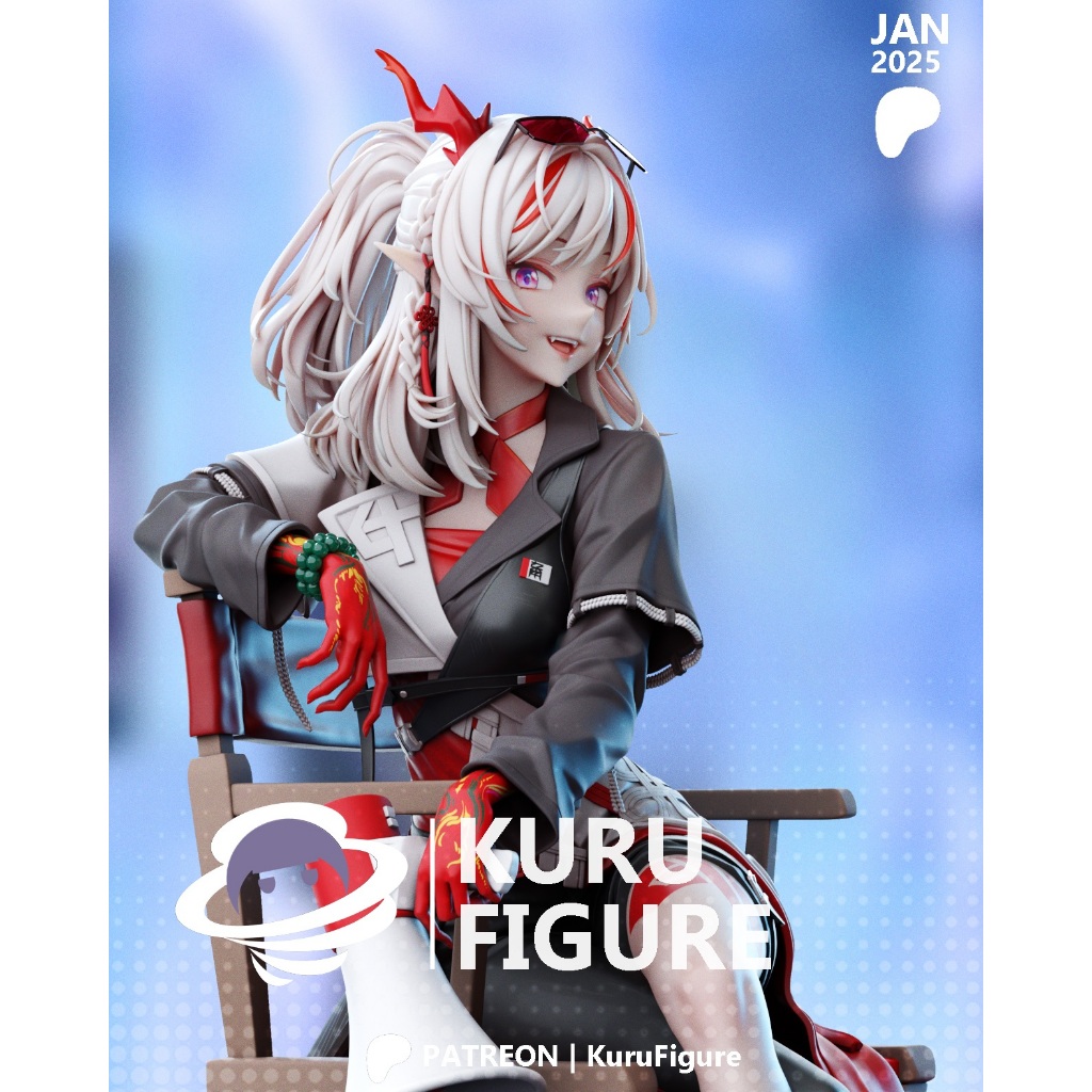 Kuru figure Nian - Arknights ฟิกเกอร์เรซิ่นพิมพ์ลาย 3 มิติขนาด 1/7