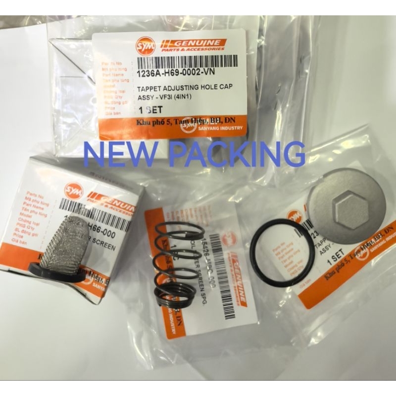 SYM VF3I 185 PLUG DRAIN OIL NUT /FILTER/ORING /SPRING SET (4IN1) - STANDARD SPECIFICATION-1236A-H69-