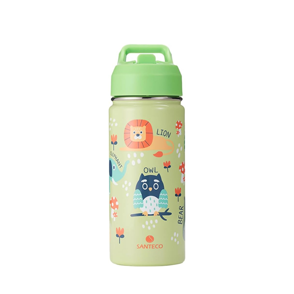 [SANTECO.os] AOSTA KIDS ขวดน้ําสําหรับ SCHOOL พร้อม STRAW LID 500ML | สแตนเลส