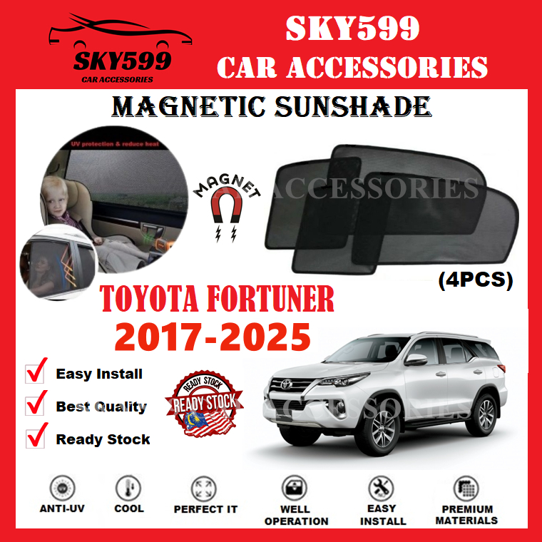 (မက်ဂျက်) Toyota Fortuner 2017-2025 Epic နေရောင်ကာ မျက်နှာပြင်ကာ (အပိုင်း 4 ခု)