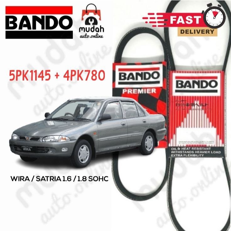 Proton Wira 1.6 Proton Satria Aircon เข็มขัดไดชาร์จ 5PK1145 4PK780 BANDO