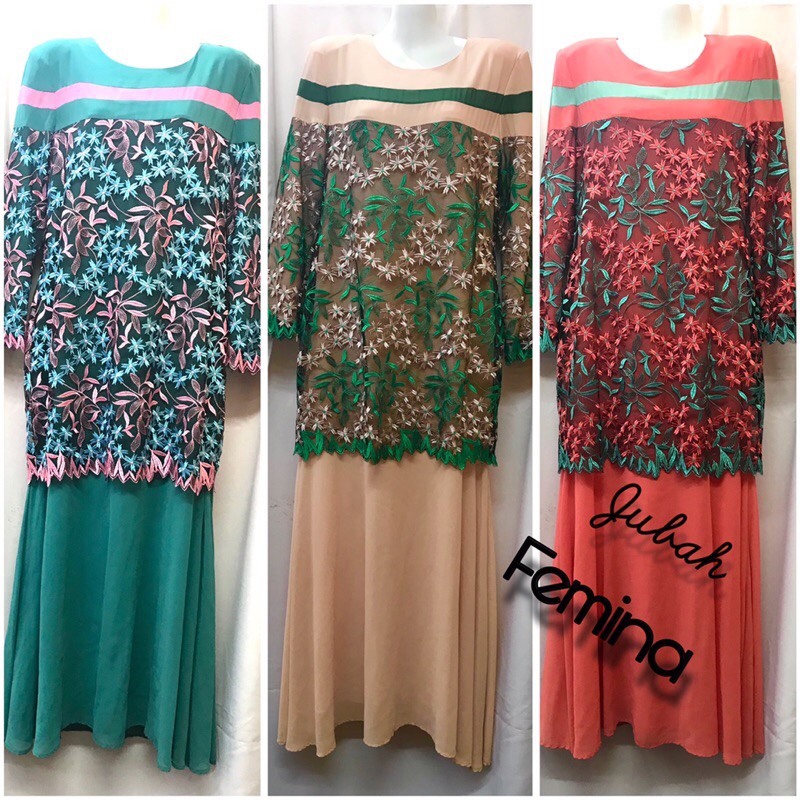 Jubah Muslimah Bersulam - By Femina Collection